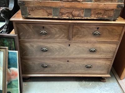 Lot 1441 - Victorian mahogany chest of two short and two long drawers, 109cm wide, 53cm deep, 81cm high