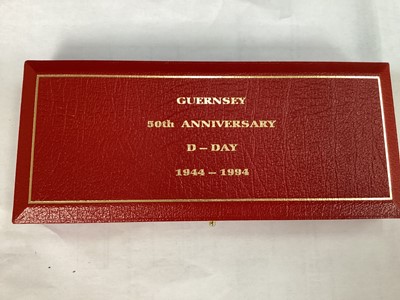 Lot 487 - Guernsey - Gold four coin proof collection 'Commemorating The 50th Anniversary of The Allied Invasion of Europe' 1994 to include £100, £50, £25 & £10 coins (N.B. In case of issue with Certificate o...