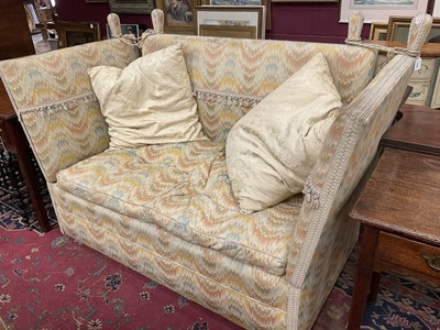 Lot 1429 - Twin-seater Knowle settee, with flame stitch upholstery