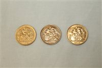 Lot 6 - G.B. Gold Half Sovereigns - George V 1912 and...