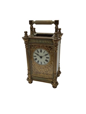 Lot 2406 - 19th century French brass carriage clock