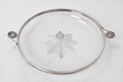 Lot 532 - Victorian silver mounted cut glass dish by Hukin & Heath, Birmingham 1895