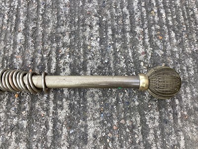 Lot 1449 - Large brass curtain pole, and one other