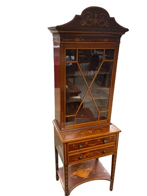 Lot 1459 - Sheraton revival mahogany and satinwood inlaid bookcase