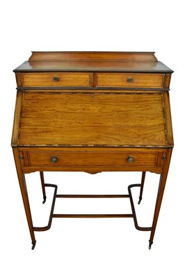 Lot 1456 - Edwardian satinwood and tulipwood crossbanded bonheur du jour