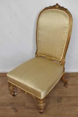 Lot 1454 - Victorian gilt gesso framed nursing chair