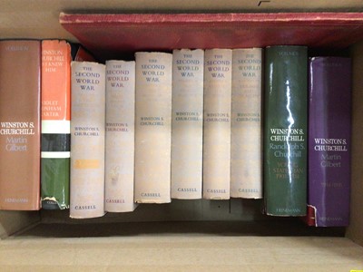 Lot 777 - Winston Churchill's "The Second World War" in 6 volumes, plus other Churchill related books