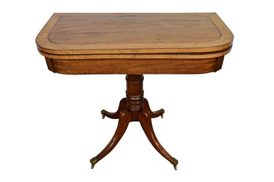 Lot 1210 - Regency mahogany and satinwood crossbanded card table