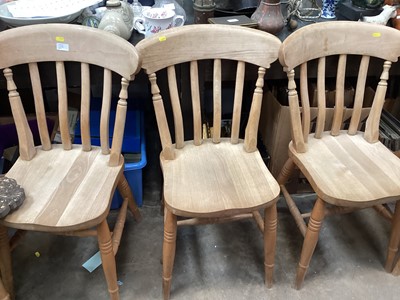 Lot 1454 - Set of six beech chairs together with a similar pair (8)