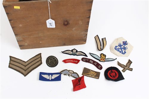 Lot 517 - Large collection of cloth military badges -...