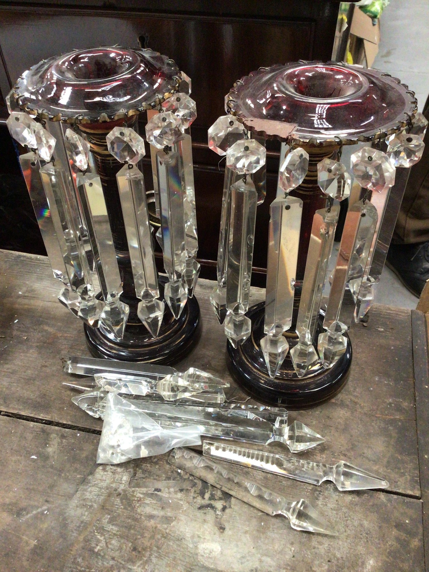 Lot 590 19th century glass walking cane, uranium