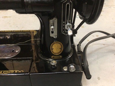Lot 779 - Singer Featherweight Model 222K electric sewing machine, in case