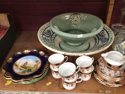 Lot 785 - Colclough tea set, decorative landscape plates and two bowls