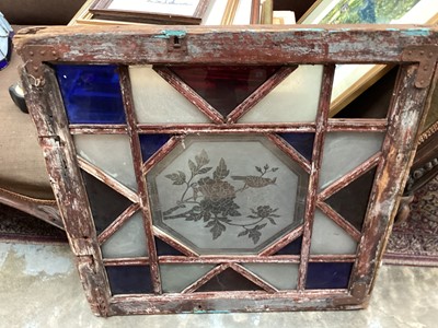 Lot 1475 - Old stained glass window