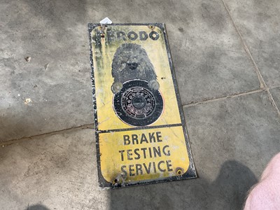 Lot 107 - Vintage Ferodo Brake Testing Service double sided garage sign, 61 x 30.5cm