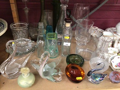 Lot 790 - Glassware including Decanters, swans, vases etc