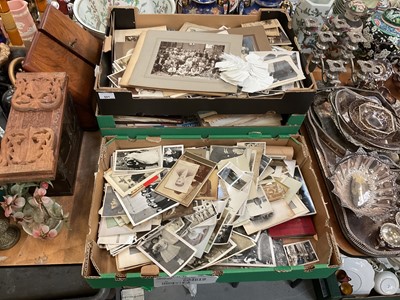 Lot 601 - Three boxes of mixed ephemera to include black and white photographs, newspapers and booklets