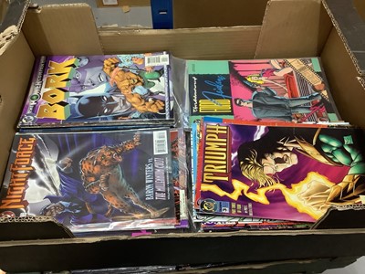Lot 182 - Box of mostly 1990's DC Comics to include Teen Titans, Superman, Mister Miracle and others. Approximately 200 comics