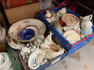 Lot 617 - Six boxes of china to include ornaments and teaware