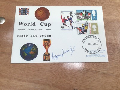 Lot 1450 - Stamps selection of football covers including signed Bobby Moore, George Best, Tom Finney, Stanley Matthews, Ryan Giggs. Nobby Stiles, Bobby Charlton, Gordon Banks, Jimmy Greaves and others plus va...