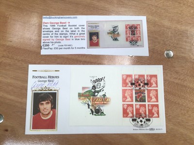 Lot 1450 - Stamps selection of football covers including signed Bobby Moore, George Best, Tom Finney, Stanley Matthews, Ryan Giggs. Nobby Stiles, Bobby Charlton, Gordon Banks, Jimmy Greaves and others plus va...