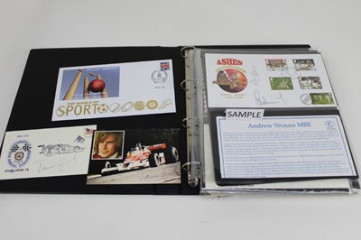 Lot 1451 - Stamps selection of signed and unsigned covers various sports including cricket, Rugby, Formula 1, Olympics etc. signatures including Tom Graveney, Geoffrey Boycott, Andrew Strauss, James Hunt etc....