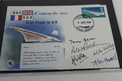 Lot 1453 - Stamps Concorde relates covers, first flight signed by crew, metallic cover, special handstamps etc. (Qty)