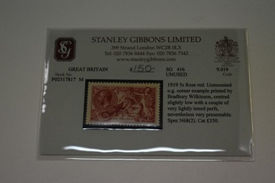 Lot 1462 - Stamps G.B. 1919 5/- rose red u/m SG 416