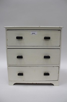 Lot 2575 - Miniature white painted pine chest of drawers