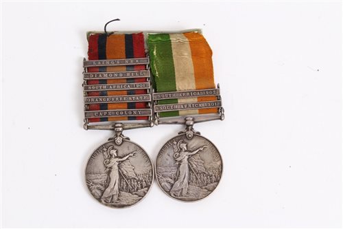 Lot 512 - Boer War Medals pair - comprising Queens South...