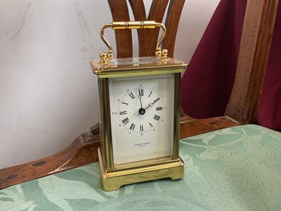 Lot 644 - Contemporary brass carriage clock by Taylor & Bligh