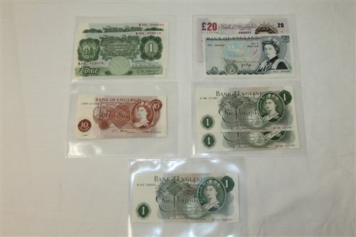 Lot 14 - Banknotes - G.B. mixed QEII - to include...