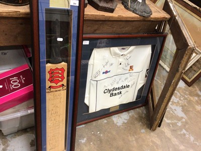 Lot 384 - Essex Cricket Club signed and framed bat and shirt from the 2004 and 2005 seasons