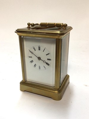 Lot 2404 - Brass cased carriage clock