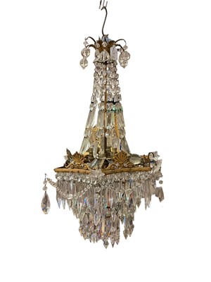 Lot 1572 - Crystal basket chandelier