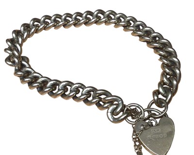 Lot 2 - 9ct gold curb link chain bracelet with padlock clasp