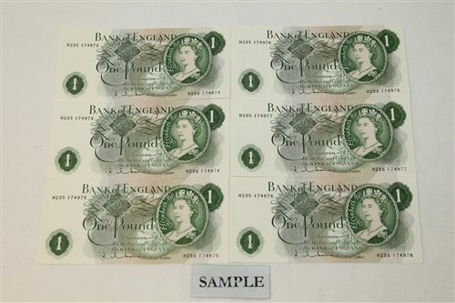 Lot 26 - Banknotes - G.B. QEII. Series 'C' Hollom (Feb....