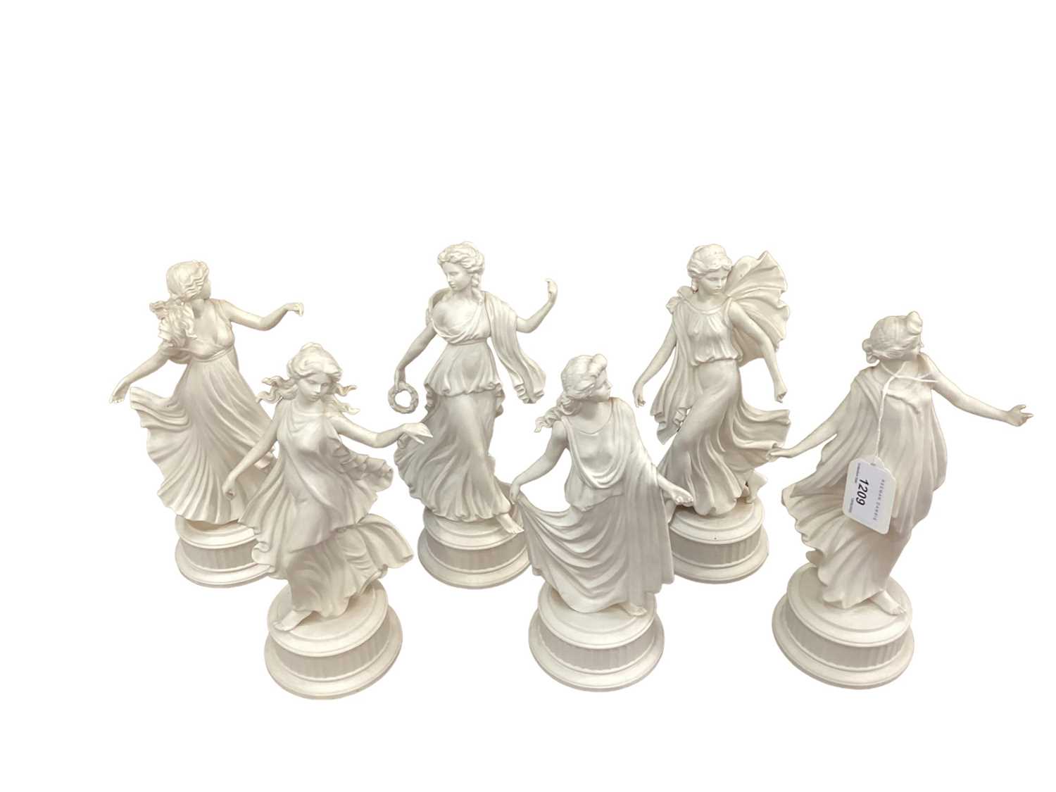 Lot 1209 - Set of six Wedgwood Dancing Hours limited edition figures