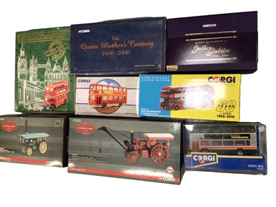 Lot 1807 - Die cast boxed selection including Corgi Vintage Glory, Matchbox and Dinky Buses and others.