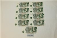 Lot 28 - Banknotes - G.B. QEII. Series 'C' Hollom green...