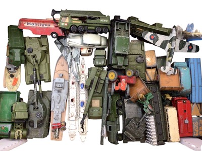 Lot 1823 - Die Cast unboxed selection including Dinky, military vehicles, transport lorries, delivery vehicles etc.