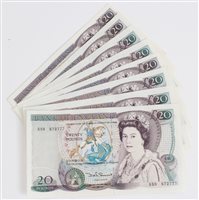 Lot 29 - Banknotes - G.B. QEII. Somerset Twenty Pound...