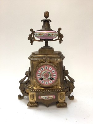 Lot 2475 - French enamel mantel clock