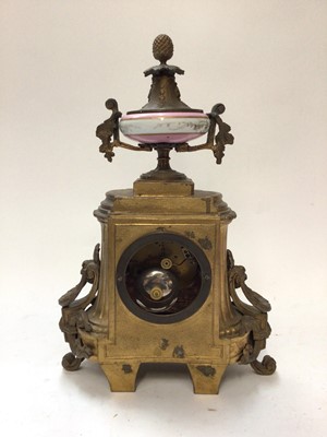 Lot 2475 - French enamel mantel clock
