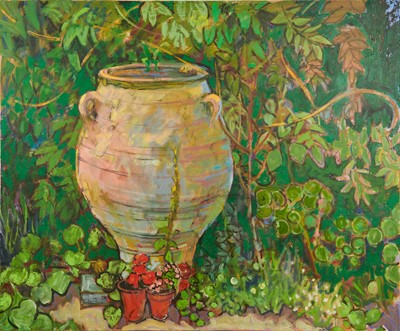 Lot 1100 - Joseph Plaskett (1918-2014) oil on canvas - The Garden Pot, unsigned, 100cm x 122cm, unframed