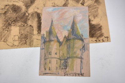Lot 1112 - Joseph Plaskett (1918-2014) group of ten pastels on paper, French Landscapes, approximately 28cm x 38cm, unframed