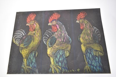Lot 1113 - Joseph Plaskett (1918-2014) group of three pastels on paper, Still Life Chickens, signed, 55cm x 76cm and smaller, unframed (3)