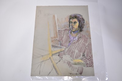 Lot 1114 - Joseph Plaskett (1918-2014) group of seven pastels on paper, Figure Studies, signed, approximately 65cm x 51cm