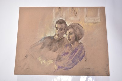 Lot 1114 - Joseph Plaskett (1918-2014) group of seven pastels on paper, Figure Studies, signed, approximately 65cm x 51cm