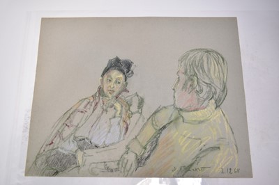 Lot 1115 - Joseph Plaskett (1918-2014) group of eight pastels on paper, Figure Studies, signed, approximately 65cm x 51cm